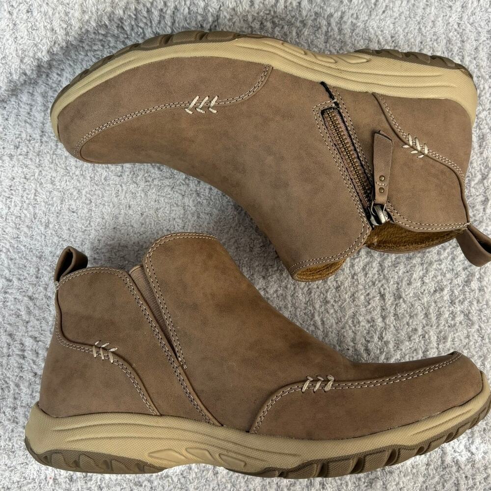Skechers Women's Tan Faux Suede Relaxed Fit Booties Boots Size 8.5 #67115 - Picture 4 of 8